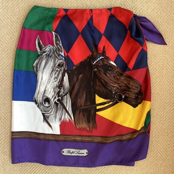 Gorgeous Rare Ralph Lauren Silk Equestrian Wrap Skirt- Size 2 - Picture 1 of 7